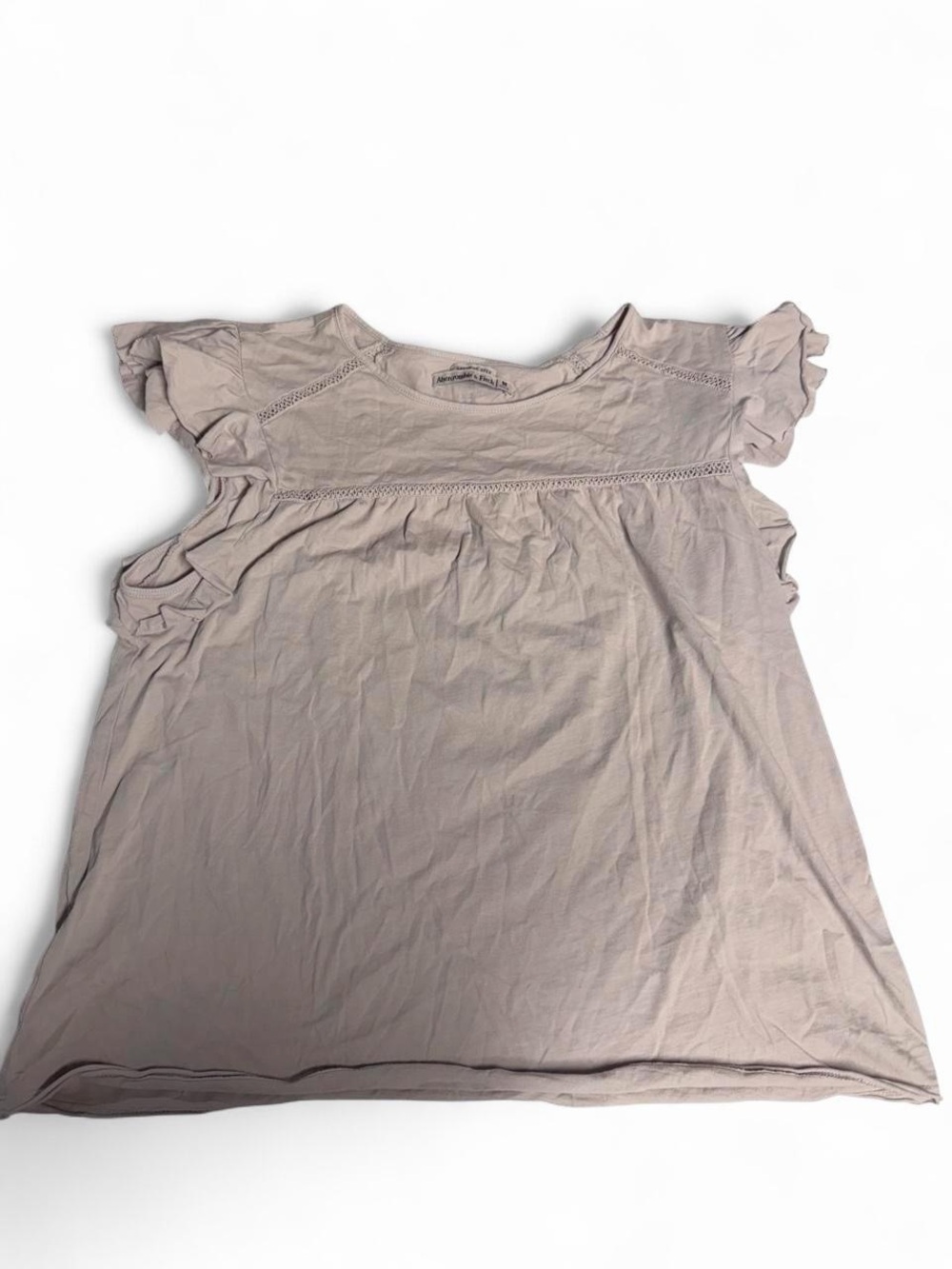 Abercrombie & Fitch Pink Babydoll Ruffle Lace Trim Top Women’s M